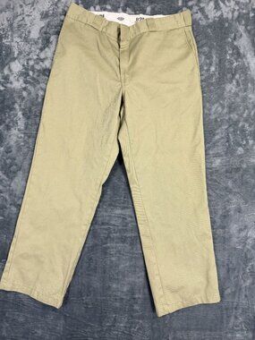 Dickies 874 Original Fit Khaki Work Pants Mens Size 36 Durable Cotton Blend